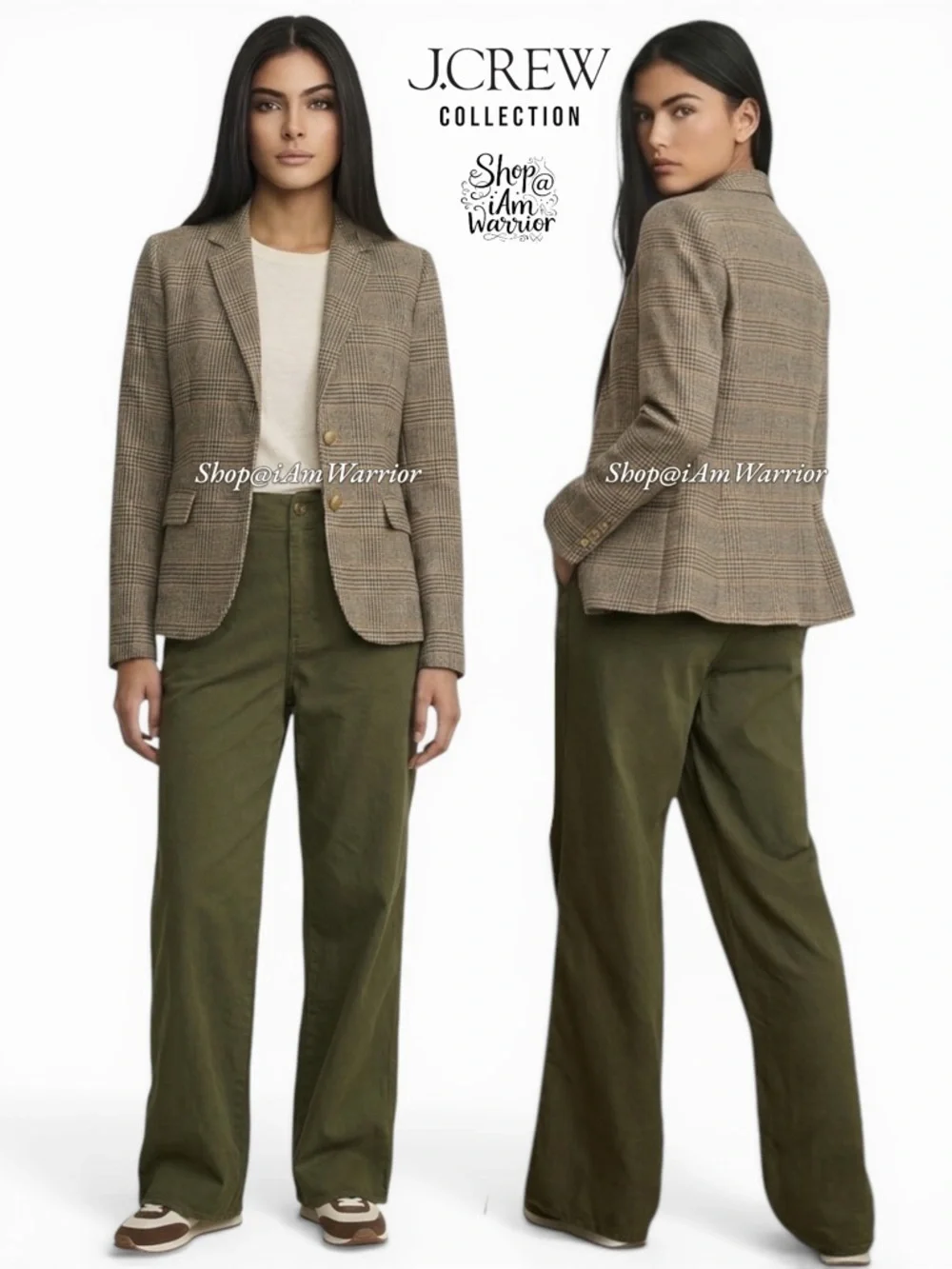 J.Crew Collection houndstooth plaid wool schoolboy blazer *shop@iamwarrior